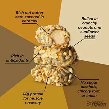 Honey Stinger Nut + Seed Bar | Peanut Sunflower Seed | Protein Packed Food for Exercise, Endurance and Performance and Recovery | Sports Nutrition Snack Bar for Home & Gym, Post Workout | Box of 12