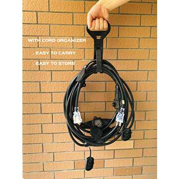 Kutatek 30Ft 14/3 Multi-Outlet Heavy Duty Extension Cord, 6 Outlets Evenly Spaced Every 5Ft,Indoor/Outdoor Christmas Lighting, Holiday Decorations, Uplighting, Stage Backlines,UL Listed