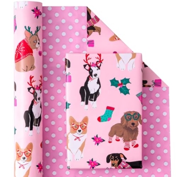 WRAPAHOLIC Christmas Dog Wrapping Paper - Festive Design