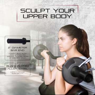 Signature Fitness Olympic Super Curl Bar - 350 lb Capacity