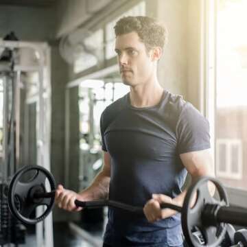 Signature Fitness Olympic Super Curl Bar - 350 lb Capacity