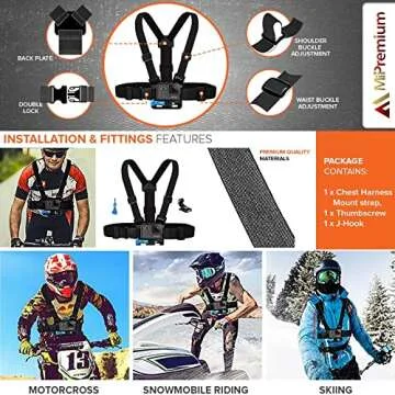 Chest Mount Harness for GoPro - Hands-Free Action Recording
