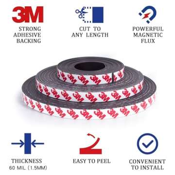 Towjug 10ft Magnetic Tape Roll with 3M Adhesive