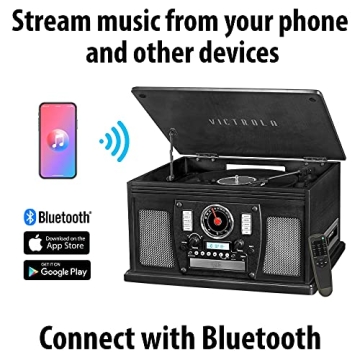 Victrola Bluetooth Record Player & Multimedia Center - 8-in-1