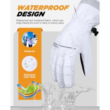TANSTC Winter Gloves Men Women Waterproof Touchscreen Ski Gloves, Thermal Snow Gloves with Windproof...