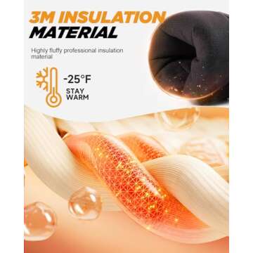 TANSTC Winter Gloves Men Women Waterproof Touchscreen Ski Gloves, Thermal Snow Gloves with Windproof Cuff, Cold Weather Gloves for Cycling, Running, Hiking, Snowboarding, Skiing