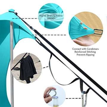 Easierhike Beach Shade Windproof Sun Shelter for Family