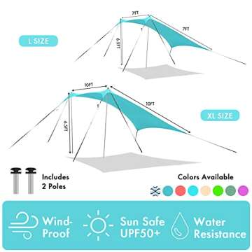 Easierhike Beach Shade Windproof Sun Shelter for Family