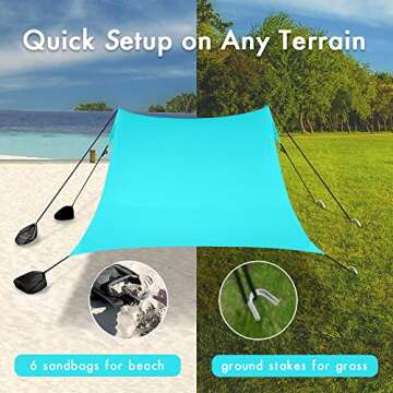 Easierhike Beach Shade Windproof Sun Shelter for Family