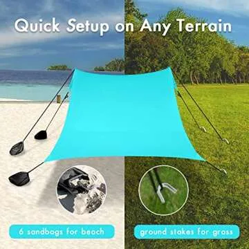Easierhike Beach Shade Windproof Sun Shelter for Family
