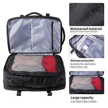 KINGSLONG 40L Expandable Carry on Backpack for Travel