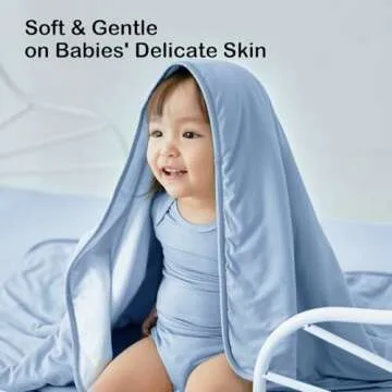 BubblePanda Rayon Made from Bamboo Baby Blanket for Boys Girls Neutral Soft Crib Blanket Toddler Quilt Comforter Newborn Nursery 30 x 40 Inch Blue