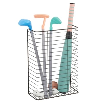 mDesign Wall Mount Storage Organizer for Gift Wrap and Bows