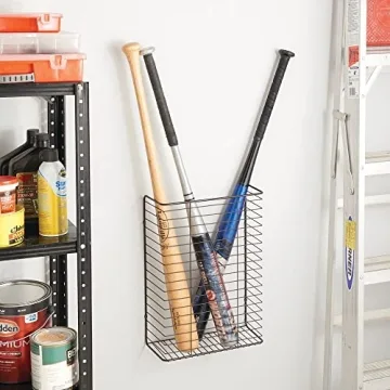 mDesign Wall Mount Storage Organizer for Gift Wrap and Bows