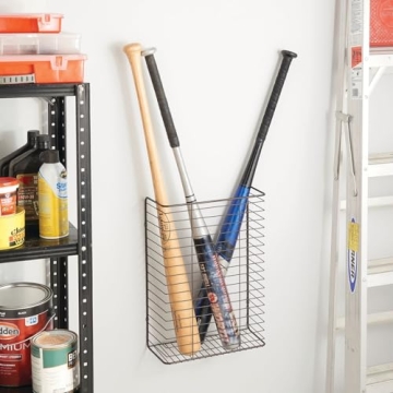 mDesign Wall Mount Storage Organizer for Gift Wrap and Bows