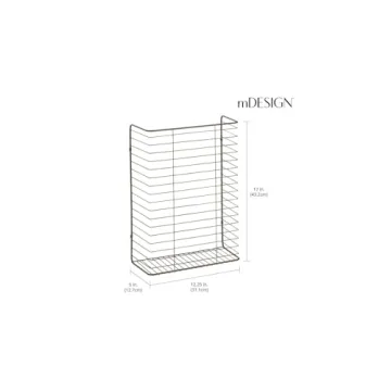 mDesign Wall Mount Storage Organizer for Gift Wrap and Bows