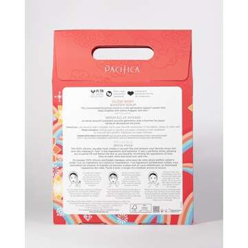 Pacifica Preppy Skincare Gift Set Value Kit for Holidays | Glow Baby Serum and Reusable Mask | Brigh...