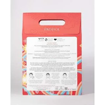 Pacifica Preppy Skincare Gift Set Value Kit for Holidays | Glow Baby Serum and Reusable Mask | Brigh...