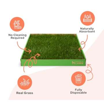 DoggieLawn Real Grass Puppy Pee Pads- 24 x 20 Inches - Perfect Indoor Litter Box for Dogs - No Mess, Easy-to-Use - Potty Training for Pets - Eco-Friendly Disposable Bathroom with Real Living Grass