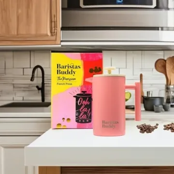 BaristasBuddy Cute Pink French Press - Stylish Coffee Maker