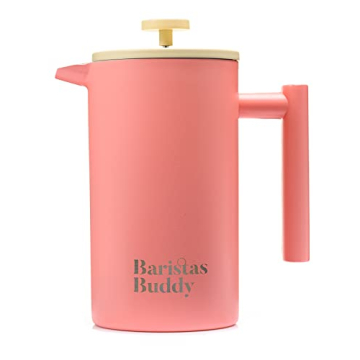 BaristasBuddy Cute Pink French Press - Stylish Coffee Maker