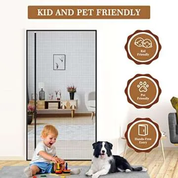 Yotache Magnetic Screen Door for Doors Up to 48 x 80 Inches
