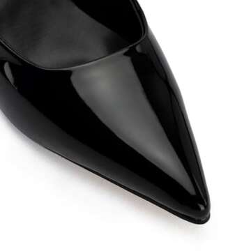 heelchic Metallic Pumps Shoes Women,Black Slingback Heels for Women,Sling Back Kitten Heels,Dress Shoes for Women Low Heels Comfortable, Black 6.5