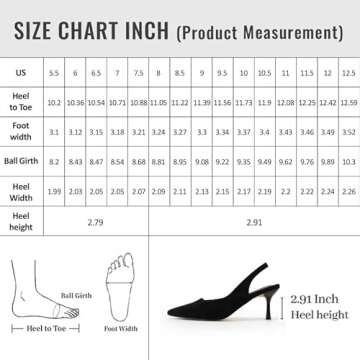 heelchic Metallic Pumps Shoes Women,Black Slingback Heels for Women,Sling Back Kitten Heels,Dress Shoes for Women Low Heels Comfortable, Black 6.5