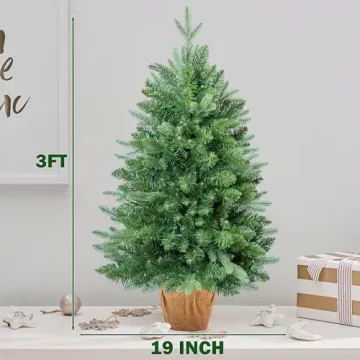 3FT Pre-lit Mini Christmas Tree with LED Lights