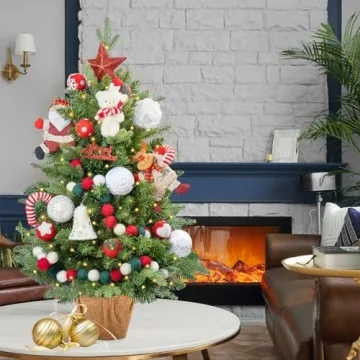 3FT Pre-lit Mini Christmas Tree with LED Lights