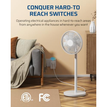 DEWENWILS Indoor Remote Control Outlet, Expandable Remote Light Switch Kit, Wireless On Off Power Switch, 100ft RF Range, Compact Design, White