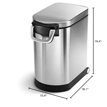 Pet Food Storage Container 25L Medium Stainless Steel