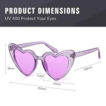 GIFIORE Vintage Cat Eye Heart Shaped Sunglasses for Women