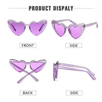 GIFIORE Vintage Cat Eye Heart Shaped Sunglasses for Women