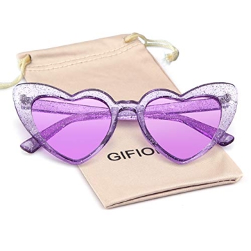 GIFIORE Vintage Cat Eye Heart Shaped Sunglasses for Women