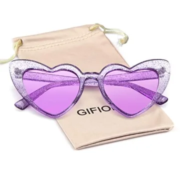 GIFIORE Vintage Cat Eye Heart Shaped Sunglasses for Women
