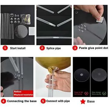 TONIFUL 4 Set Gold Balloon Centerpieces for Table, Gold Party Decorations Balloon Stand Centerpiece Table Decorations For Birthday Decorations Graduation Decorations New Years 2025