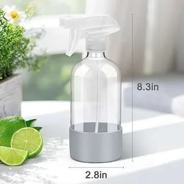 Rionisor 16 oz Refillable Glass Spray Bottles with Nozzle