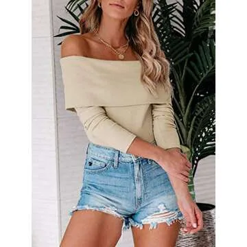 Chic Fall Off The Shoulder Ribbed Knit Jumpsuit