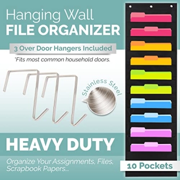 Heavy Duty Classroom Pocket Chart with Door Hangers
