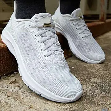 anan520 Tieless Elastic Shoe Laces, No Tie Shoelaces for Kids/Adults White