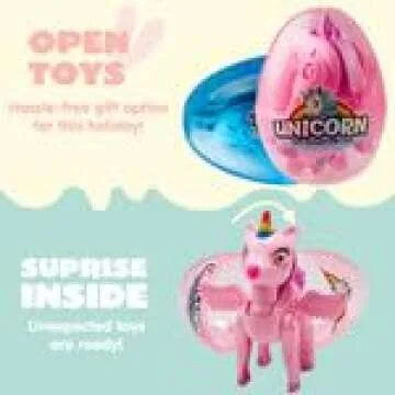 JOYIN 8 Pack Pre Filled 3.5" Easter Egg with Unicorn Deformation Toys, Easter Party Favor for Girls Toddlers Kids Egg Hunt, Basket Stuffers Filler, Classroom Prize Supplies