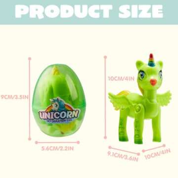 JOYIN 8 Pack Pre Filled 3.5" Easter Egg with Unicorn Deformation Toys, Easter Party Favor for Girls Toddlers Kids Egg Hunt, Basket Stuffers Filler, Classroom Prize Supplies