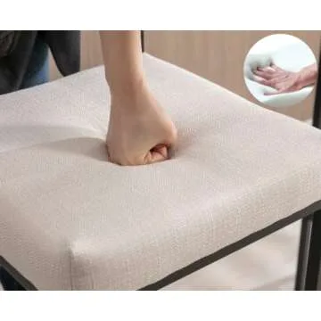 CIMOTA White Modern Bar Stools Set of 4 with Low Back, Linen Bar Height Stools Tall Barstools Upholstered Bar Chairs Counter Stools for Kitchen Island with Metal Legs for Home Bar/Pub, 30 Inch, Beige