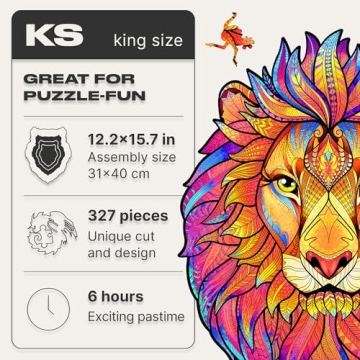 UNIDRAGON Unique Mysterious Lion Wooden Puzzle for Adults