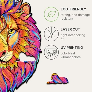UNIDRAGON Unique Mysterious Lion Wooden Puzzle for Adults