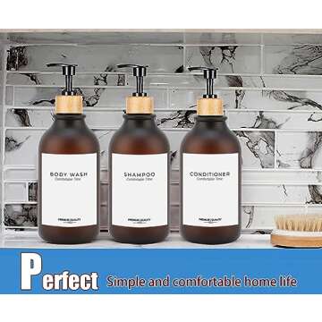 Premium Bamboo Dispenser Bottles for Shampoo and Soap