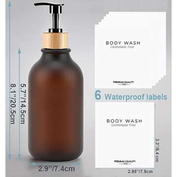 Premium Bamboo Dispenser Bottles for Shampoo and Soap