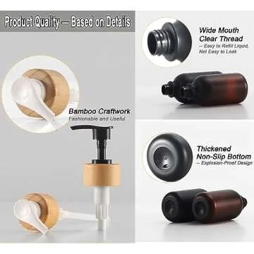 Premium Bamboo Dispenser Bottles for Shampoo and Soap