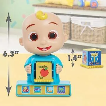 Just Play CoComelon JJ Phonics Fun Interactive Learning and Education Toy, 4 Modes of Play, Animal Dance Song, Spelling, 9-Pieces, Kids Toys for Ages 18 Month